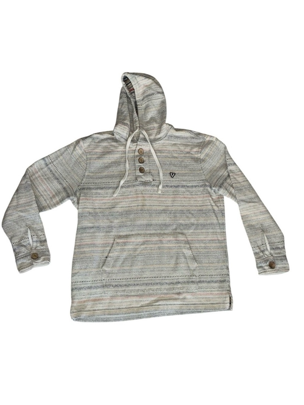 EUC Vissla Baja Hoodie Boys Large Beach Surf Pullover Stripe Sweatshirt - Picture 7 of 9
